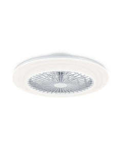 Ventilador de techo, led 3 cct, motor dc 25 w + led 60 w, modelo amigo, blanco con difusor efecto estrellado, ø57,5 cm