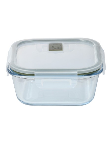Fiambrera hermética cuadrada de vidrio de borosilicato, experto, 800 ml, 15,9 x 15,9 x 7 cm