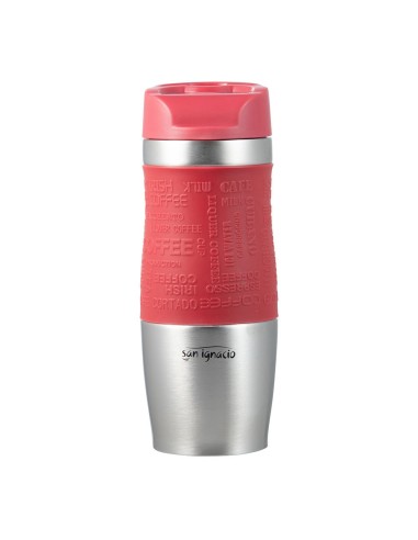 Vaso de viaje de acero inoxidable, rojo mate,...