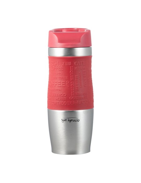 Vaso de viaje de acero inoxidable, rojo mate, experto, 360 ml