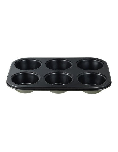 Molde para 6 magdalenas de acero al carbono,...