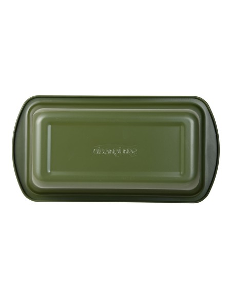 Molde rectangular de acero al carbono, para horno, experto, verde oliva, 25.5 x 13,3 x 5,7 cm