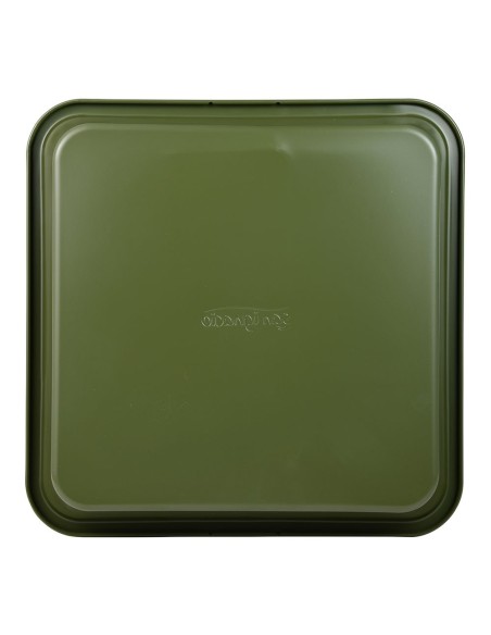 Bandeja cuadrada de acero al carbono, para horno, experto, verde oliva, 26 x 26 x 3,5 cm
