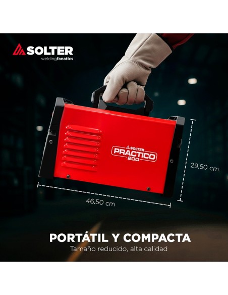 Equipo soldador, inverter, practico 200 ld 32a, 33 x 13 x 20 cm