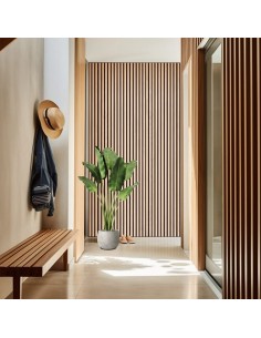 Revestimiento autoadhesivo 3d, color roble con fondo de fieltro gris antracita, loseta de 58x58cm, 6 unidades 2