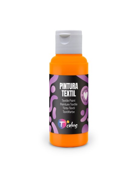 Pintura textil naranja, 80 ml