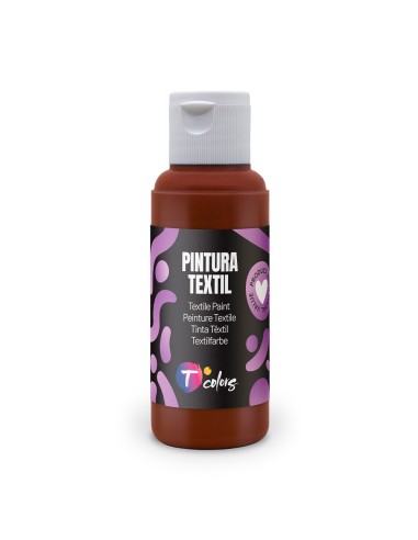 Pintura textil marrón, 80 ml