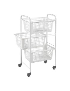 Carrito multiuso con 3 cestos, san diego, blanco, 30 x 38 x 68 cm 2