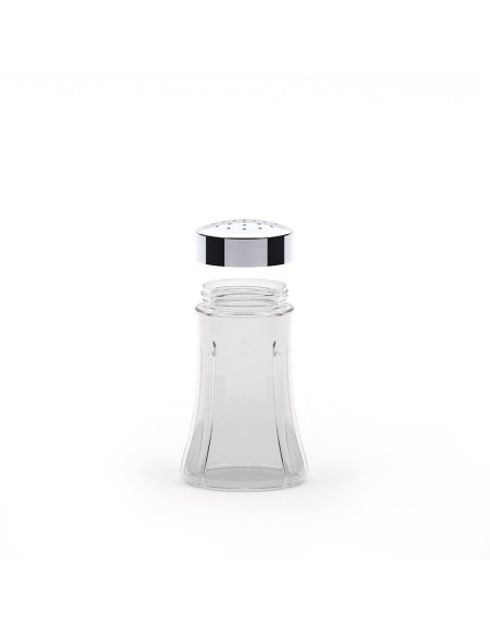 Salero de cristal con tapón cromado modelo 1969
