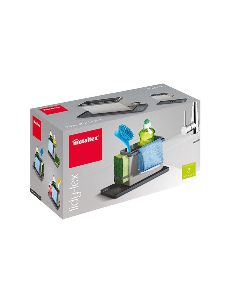 Organizador de fregadero tidy-tex, gris, 24 x 12,5 x 14,5 cm
