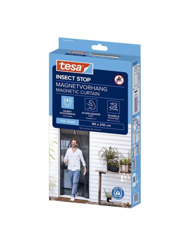 Mosquitera cortina magnética con cierre automático, antracita, 90 x 210 cm