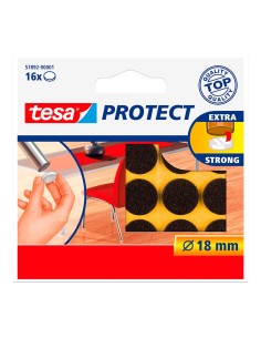 Fieltro antirasguño marrón ø18 mm, 16 uds