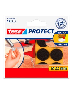 Fieltro antirasguño marrón ø22 mm, 12 uds