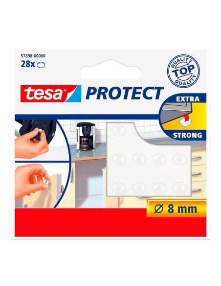 Gota autoadhesiva protectora transparete ø8 mm, 28 uds