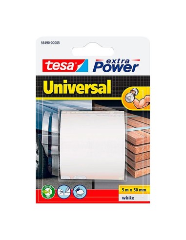 Cinta americana extra power universal blanca, 50 mm x 5 m