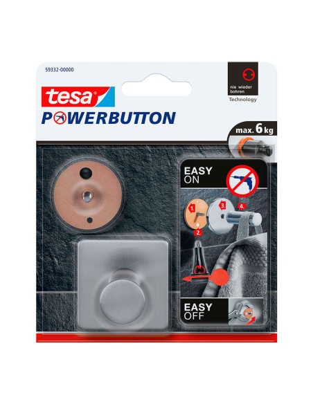 Colgador powerbutton classic square , acero inoxidable