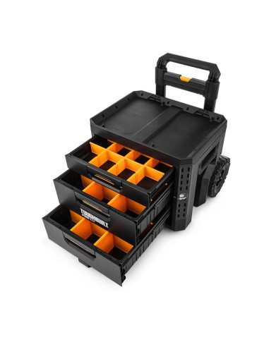 Caja de herramientas con 3 cajones, ruedas y...