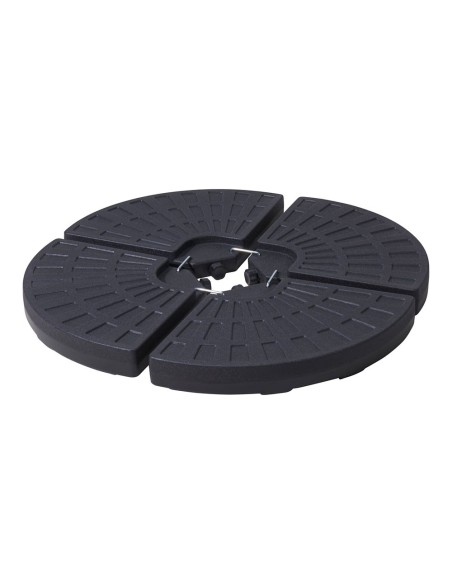 Base negra para sombrilla 4 piezas, 48 x 48 x 7,5 cm