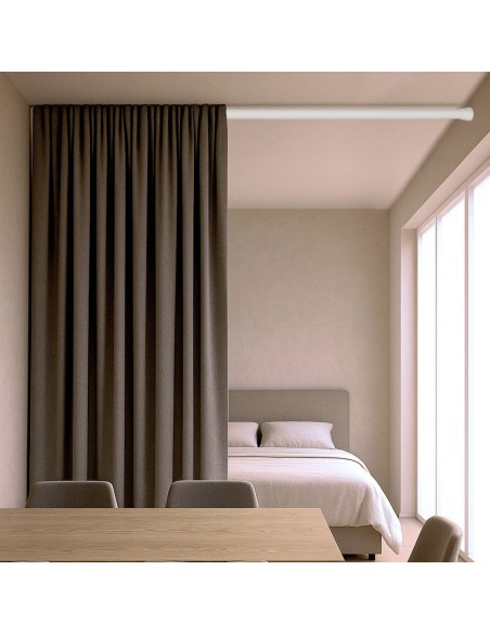 Barra extensible multiuso a presión sin taladro, blanca, ø2,8 - 2,5 x 70 - 120 cm