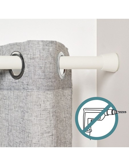 Barra extensible multiuso a presión sin taladro, blanca, ø2,8 - 2,5 x 140 - 250 cm