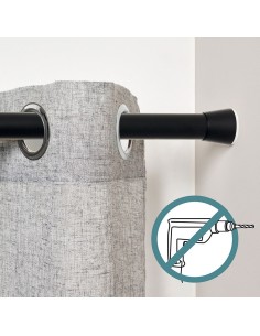 Barra extensible multiuso a presión sin taladro, negra, ø2,8 - 2,5 x 70 - 120 cm 2