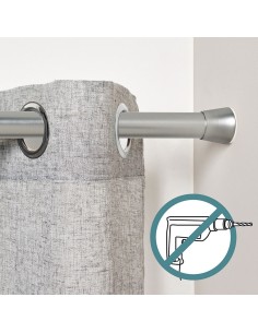 Barra extensible multiuso a presión sin taladro, plata, ø2,8 - 2,5 x 50 - 80 cm 2