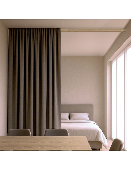 Barra extensible multiuso a presión sin taladro, madera, ø2,8 - 2,5 x 50 - 80 cm