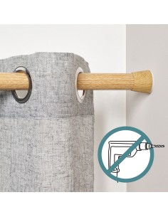 Barra extensible multiuso a presión sin taladro, madera, ø2,8 - 2,5 x 140 - 250 cm 2