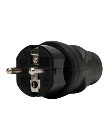 Clavija 2p+t 16a 250 v, ip20, negra, máx. 3 x 1,5 mm²