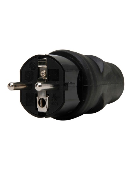Clavija 2p+t 16a 250 v, ip20, negra, máx. 3 x 1,5 mm²
