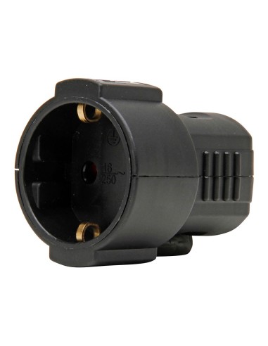 Base aérea 16a 250 v, ip20, negra, máx. 3 x 1,5 mm²