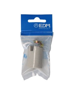 Portalámparas porcelana e14 beige (envasado) 2