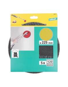 Discos de lijar autoadherentes de rejilla de carburo ø225 mm, grano 120, 5 uds 2