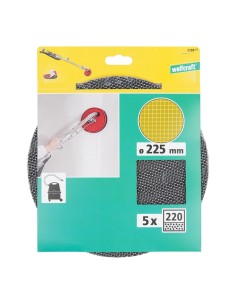 Discos de lijar autoadherentes de rejilla de carburo ø225 mm, grano 220, 5 uds 2