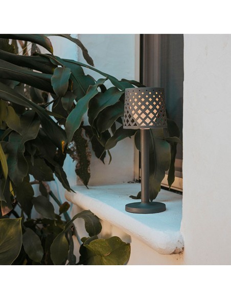Lámpara de sobremesa antracita gretita, ø11,7 x 31 cm