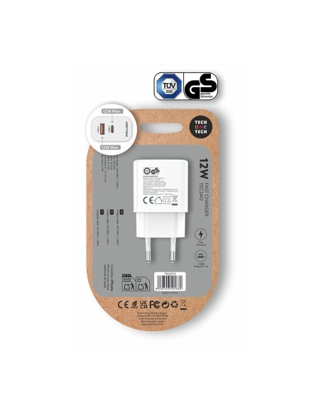 Cargador usb-c + usb-a, 12 w, blanco
