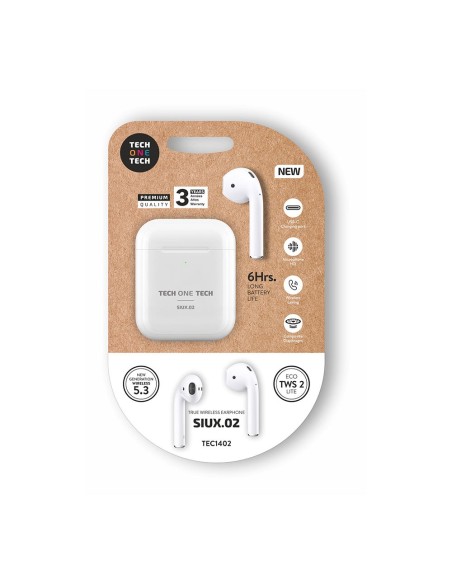 Auriculares inalámbricos bluetooth siux.02, tws 2, 6 h, blancos