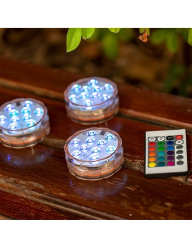 Luces led rgb sumergibles, a pilas con mando,...