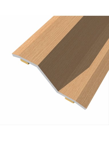 Junta de acero para desnivel 8-14 mm, adhesiva, flooring, roble oscuro, 83 x 3,6 cm