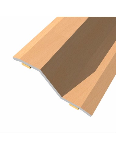 Junta de acero para desnivel 8-14 mm, adhesiva, flooring, haya clara, 166 x 3,6 cm