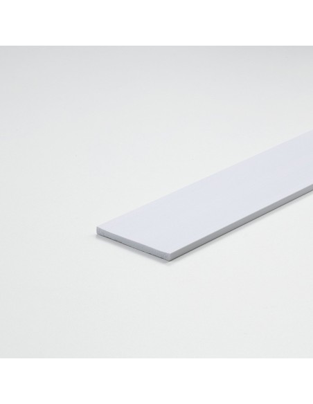 Perfil bricolaje pletina pvc blanco satinado 1000 x 10 x 3 mm