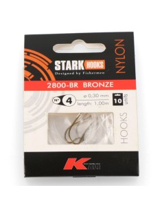 Anzuelo 2800-br bronce montado recto, tamaño nº 4, 10 uds