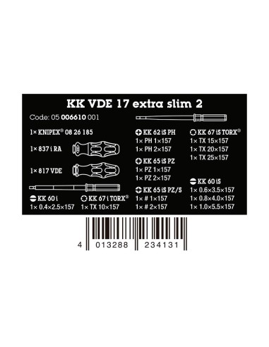 Destornilladores vde, extra slim 1, juego 16...