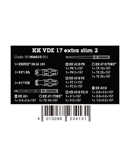 Destornilladores vde, extra slim 1, juego 16 piezas