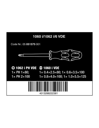 Destornilladores vde, juego 6 piezas