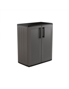 Armario bajo de polipropileno, gris oscuro, 68 x 37 x 84 cm