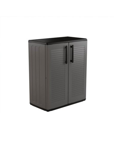 Armario bajo de polipropileno, gris oscuro, 68 x 37 x 84 cm