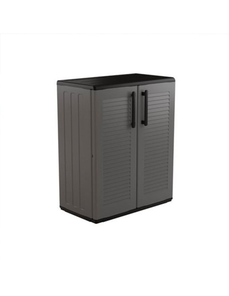 Armario bajo de polipropileno, gris oscuro, 68 x 37 x 84 cm