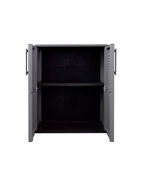 Armario bajo de polipropileno, gris oscuro, 68 x 37 x 84 cm