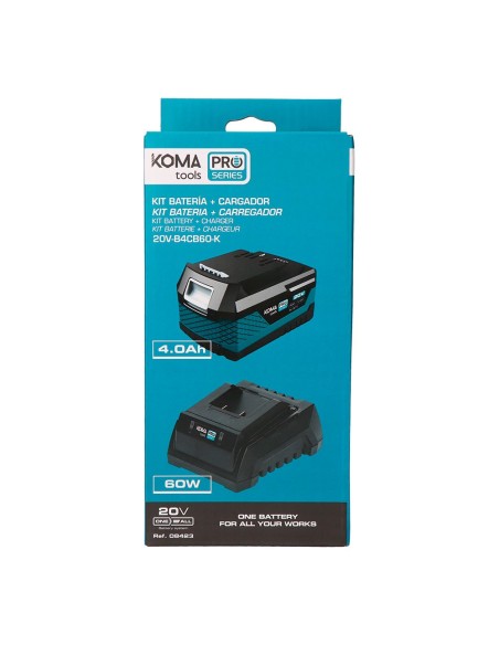 Pack batería li-ion 20 v 4.0 ah (08771) + cargador 20 v 60 w (08772)